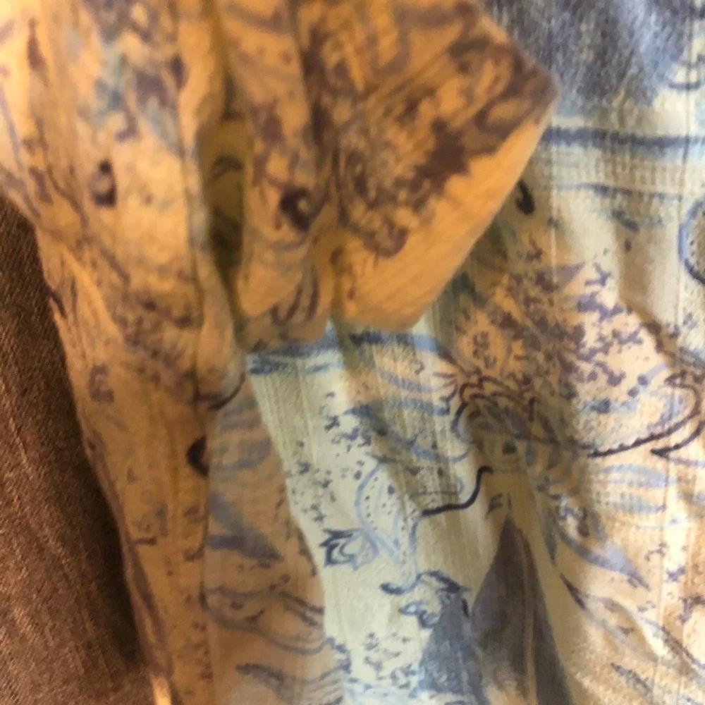 Caribbean rare spring beachy breezey button down 100% rayon shirt - Picture 7 of 8
